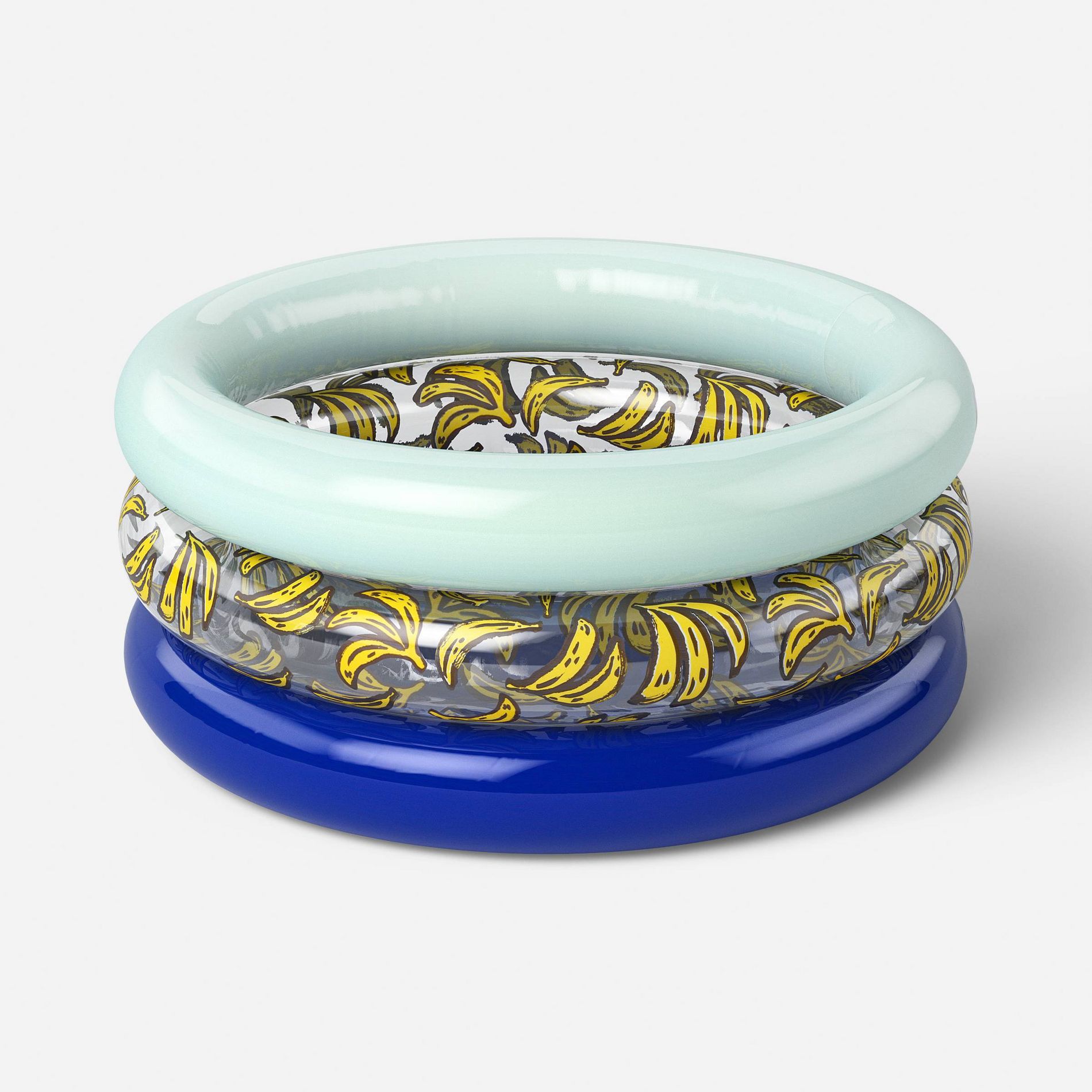 8.79'' x 6.59'' x 2.2'' Mini 3 Ring Pool Banana Printing 11 Galton Round Kiddie Pool - Sun Squad™