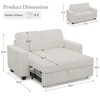 Belffin Corduroy Sectional Sleeper Sofa with Pull Out Bed Modular Sectional Loveseat Sofa Bed for Living Room - 2 of 4