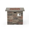 VYNXARIA 32-Inch Stone Square MGO Fire Pit with Grey Top,40000 BTU Outdoor Heating for Stylish Gatherings - 3 of 4