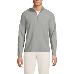 Lands' End Men's Long Sleeve Waffle Quarter Zip - 1 of 3