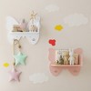 Butterfly Shaped 2 Tier Wall Shelves with Hooks, Small Floating Shelves, Cute Butterfly Wall Decor, Nursery Book Shelves for Bedroom, Living Room - 4 of 4
