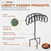 Liberty Garden Freestanding Decorative Powder Coated Steel Manger Garden Hose Holder Storage Stand with 3 Prong Anchor Support, Black - 2 of 4