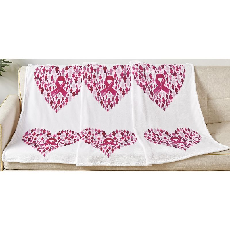 Noble House Warm and Snugly Breast Cancer Awareness 50"x70" Throw Blanket - Together We Rise, 2 of 5