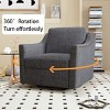 360 Degree Swivel Armchair Cotton Linen Skin-Friendly Fabric Ergonomic Design Brass Nail Decorative Armchair With Black Legs-Cuddlewood - 3 of 4