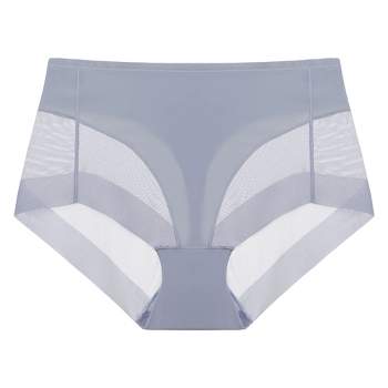 Agnes Orinda Women's Laser Cut Mesh Soft High Rise Brief Solid Stretchy Underwear