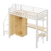YOOCOZZ Twin Size Metal Loft Bed with Desk, 4-Layer Ladder Shelves, Built-in Wardrobe - 3 of 4