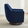 U-shaped Fully Assembled 360° Swivel Chair, Velvet Accent Chair Armchair,Round Barrel Swivel Chair for Living Room Bedroom-Cuddlewood - 4 of 4