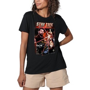 Women's Star Trek Panels Loose T-Shirt Black - 1 of 4