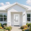 36 x 80 Smooth Fiberglass Entry Door with Brickmould,3/4 View Frosted Glass - Classic Style for Home's Front Entrance - 2 of 4