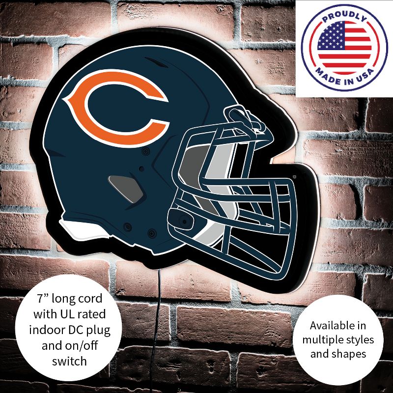Evergreen Ultra-Thin Edgelight LED Wall Decor, Helmet, Chicago Bears- 19.5 x 15 Inches Made In USA, 5 of 6