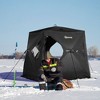Outsunny 2 Person Insulated Ice Fishing Shelter Pop-Up Portable Ice Fishing Tent with Carry Bag and Anchors for -22℉ - 3 of 4