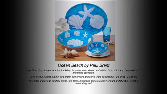 Set of 6 Ocean Beach Melamine Dining Plates - Certified International, 2 of 5, play video