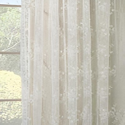 Mona Lisa Eggshell Lace Sheer Rod Pocket Curtain Panel 56x84