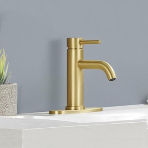 Kumasinova 7.9" Single Handle Bathroom Sink Faucet,1-Hole Stainless Steel Vanity Basin Mixer Faucet Lavatory Tap - 1 of 4