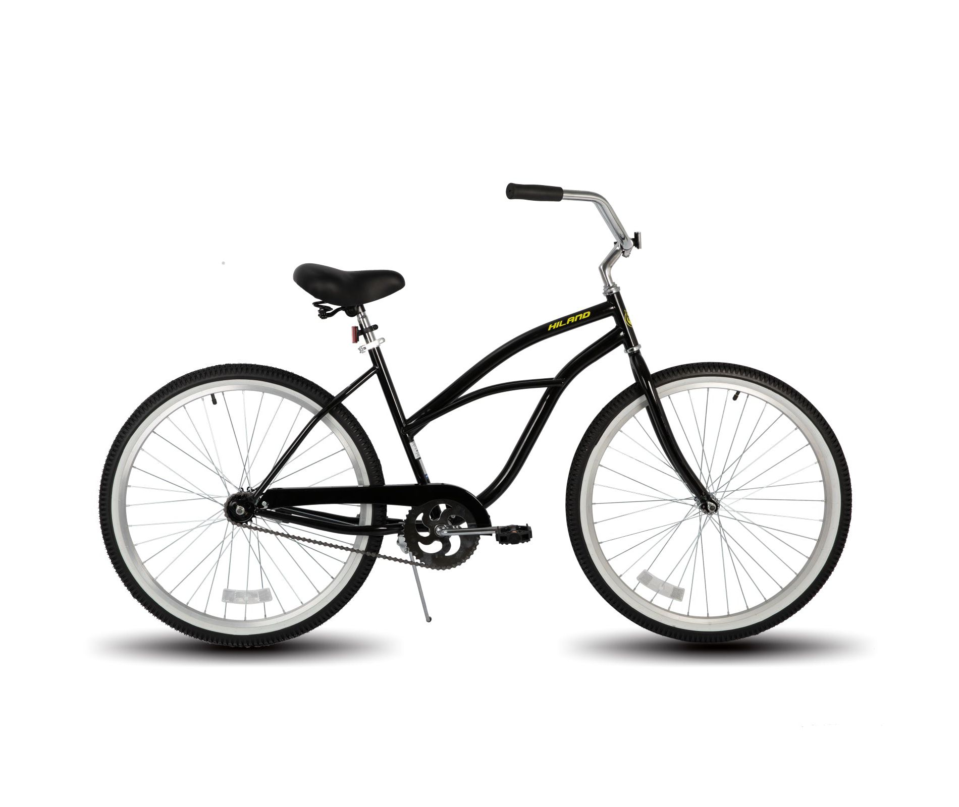 HILAND Beach Cruiser Bike, Black, 26 inch