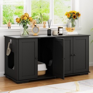 FUFU&GAGA Multi-functional Cat Cabinet, Ventilated and Breathable, Hidden Design, Creating Comfortable Space and Tidy Home for Cats - 1 of 4
