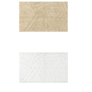 Unique Bargains Microfiber Geometric Soft Washable Non-Slip Floor Mats for Bathroom 2 Pcs - 1 of 4