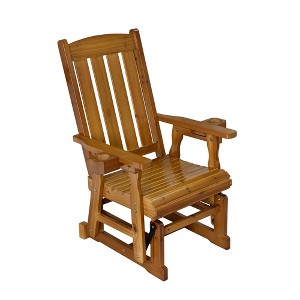 Fortune Candy Wooden Patio Glider for One Person Wide Slat Back / Bridge Back - 1 of 4