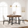 47" Round Dining Table, Industrial Dinner Table for 4 to 6, Wooden Kitchen Table with Sturdy Metal Frame, Circle Kitchen Table for Home （No Chairs） - 2 of 3
