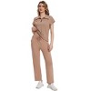 Clearlove Women's 2 Piece Outfits Casual Lapel Half Zip Sweatshirts And Wide Leg Pants Tracksuit Sets - 2 of 4