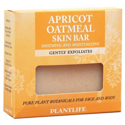 Plantlife Apricot Oatmeal Bar Soap – Moisturizing, Soothing, Handcrafted, Plant-Based – Made in California, 4oz