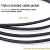 SatelliteSale Auxiliary 3.5mm Right Angle Audio Jack Male to Male Digital Stereo Aux Cable Universal Wire Black Nylon Cord - 3 of 3