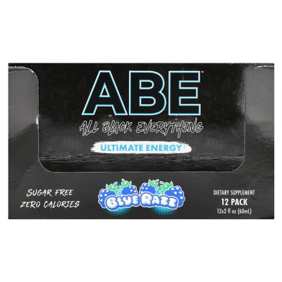 ABE Ultimate Energy, Blue Razz, 12 Pack, 2 fl oz (60 ml) Each