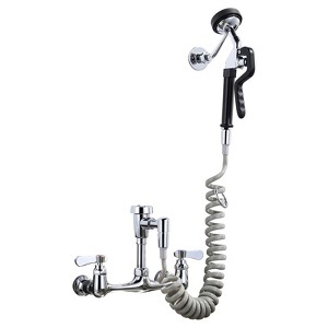 WOWOW 8 in. Double Handle Wall Mounted Pet Grooming Faucet in Chrome - 1 of 4