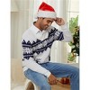 Clearlove Mens Ugly Christmas Sweaters Snowflakes Holiday Reindeer Printed Shawl Collar Knitted Long Sleeve Pullover Jumpers - 2 of 4
