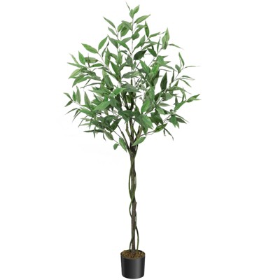 Artificial eucalyptus, imitation eucalyptus with tall stem, artificial plant with realistic silk leaves, suitable for indoor and outdoor decoration.
