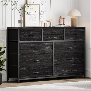 10-Drawer Media Console & Dresser - Steel Frame, Wood Top Fabric Storage for Bedroom, Nursery, Living Room - 1 of 4