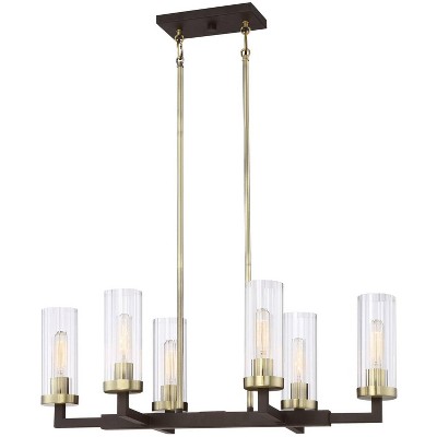 Minka Lavery Ainsley Court 30 1/4"W Bronze and Brass 6-Light Chandelier