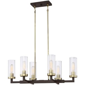 Minka Lavery Ainsley Court 30 1/4"W Bronze and Brass 6-Light Chandelier - 1 of 3