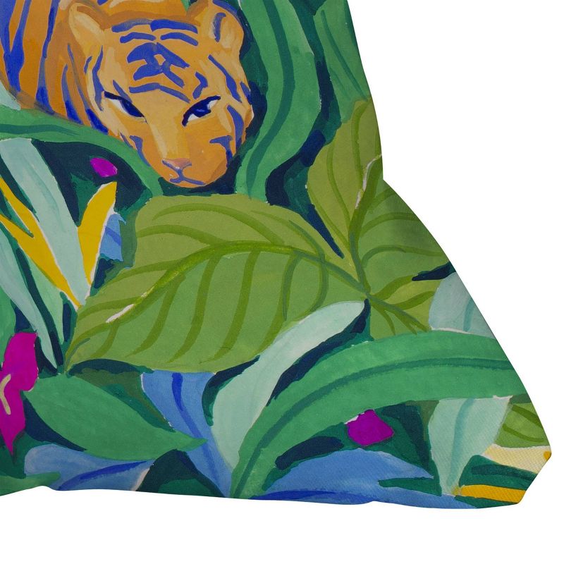 16&#34;x16&#34; SunLee Art Colorful Jungle Square Throw Pillow Green - Deny Designs, 4 of 6