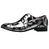 Santimon Men's Floral Printed Patent Leather Lace-Up Dress Oxford Shoes - 2 of 4
