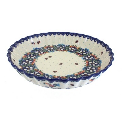 Blue Rose Polish Pottery Scarlett Pie Plate