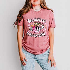 Simply Sage Market Women's Howdy Valentine Disco Ball Short Sleeve Graphic Tee - 1 of 4