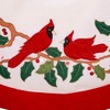 Kurt Adler 48" Velvet Red and White with Cardinals Applique Tree skirt - 3 of 4