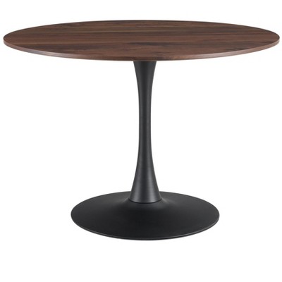 NicBex Round Dining Table with Metal Base,Natural Wood Wash