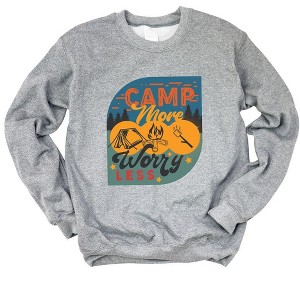 Simply Sage Market Women's Graphic Sweatshirt Camp More Worry Less Badge - 1 of 4