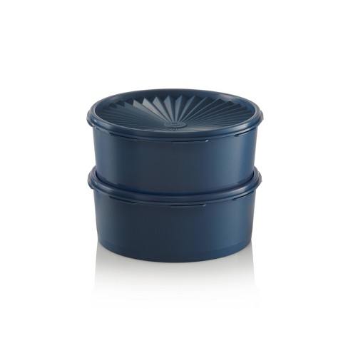 Tupperware Heritage 2pk (7.5c) Plastic Cookie Canister Set Blue