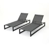 Set of 2 Adjustable Mesh Outdoor Chaise Lounge with Aluminum Frame,Low Profile Recliner for Poolside or Patio-Cuddlewood - 3 of 4