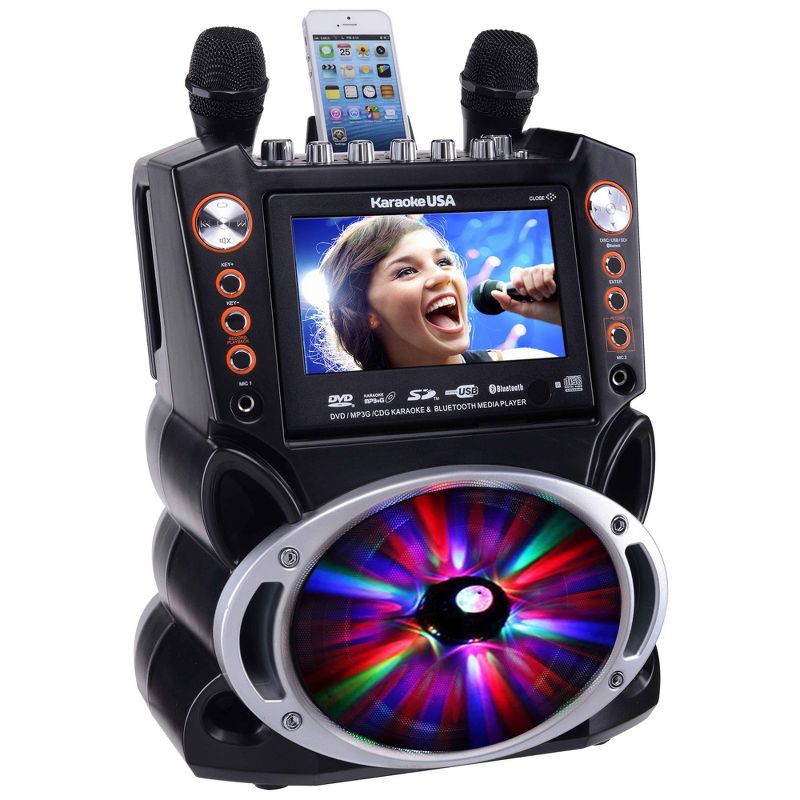 Karaoke USA Complete Bluetooth Karaoke System with LED Sync Lights (GF846), 3 of 16