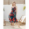 PATPAT Family Matching Mommy and Me Floral  Strap Midi Dresses and Splicing Short-sleeve T-shirts Sets - 3 of 4