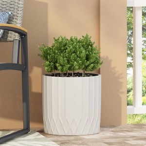 Okak Antique White Planter 10/12/13/15/1.7 Inch Durable Weather-Resistant Indoor/Outdoor Pot for Plants, Garden, Patio - 1 of 4