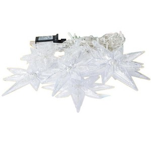 Itopfox 126 LED 7.8ft Star Icicle Lights 6 Bethlehem Stars 6 Small Stars 8 Modes Timer Connectable Curtain Light 1 Pack Warm White - 1 of 4