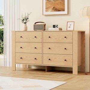 Garvee 6 Drawer Dresser for Bedroom, Modern Double Dresser Organizer with Storage Drawers, Wooden Chests of Drawers for Bedroom, Entryway, Hallway - 1 of 4