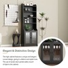 Whisen Stylish Design Elegant Tall Cabinet Bookshelf with Acrylic Board Door and Adjustable Shelves - 4 of 4