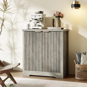 Fluted Buffet Sideboard Cabinet with Storage, 2/4 Doors & Adjustable Shelf,Handle,Spacious Tabletop,Modern Wood Coffee Bar Console Table - 1 of 4