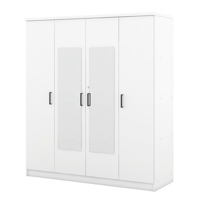 NicBex 67.90"H Armoire Mirror Wardrobe Closet Storage Cabinet with 4 Doors & Shelves & Drawer for Bedroom
